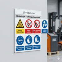 Safety bord pictogrammen laadstation